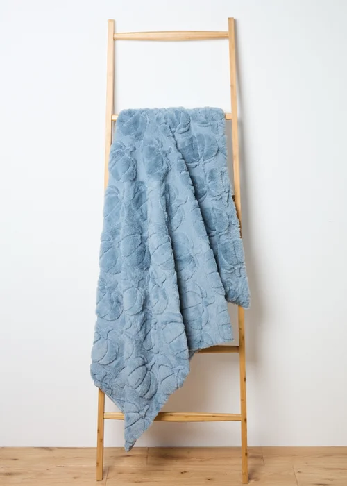 Blue Pumpkin Embossed Fleece Throw Image 1
