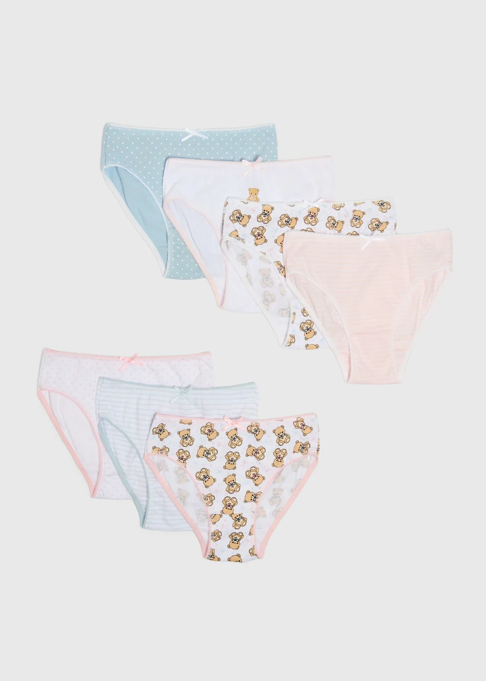 7 Pack Girls Multi Bear Brief Knickers (1.5-11yrs) - 1.5 - 2 Yrs Image 1