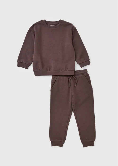 Boys Brown Sweatshirt & Jogging Bottom Set (1-8yrs) - 1.5-2 Yrs Image 1