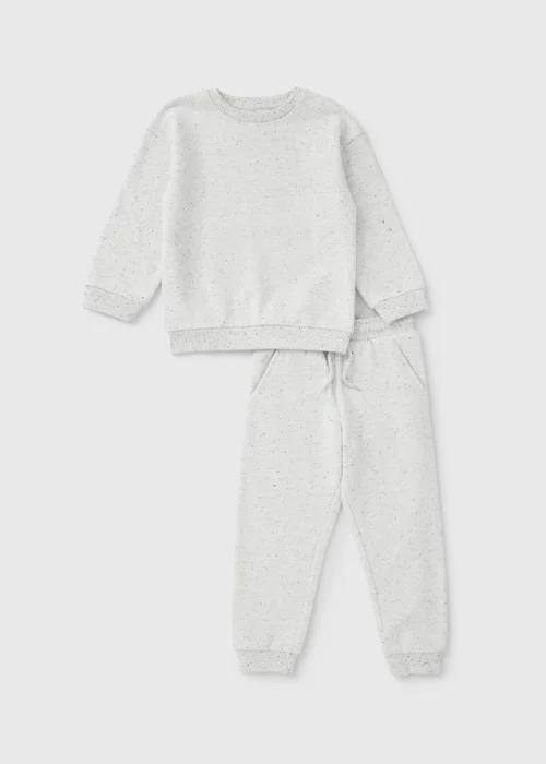 Boys Grey Marl Sweatshirt & Jogging Bottom Set (1-8yrs) - 1-1.5 Yrs Image 1