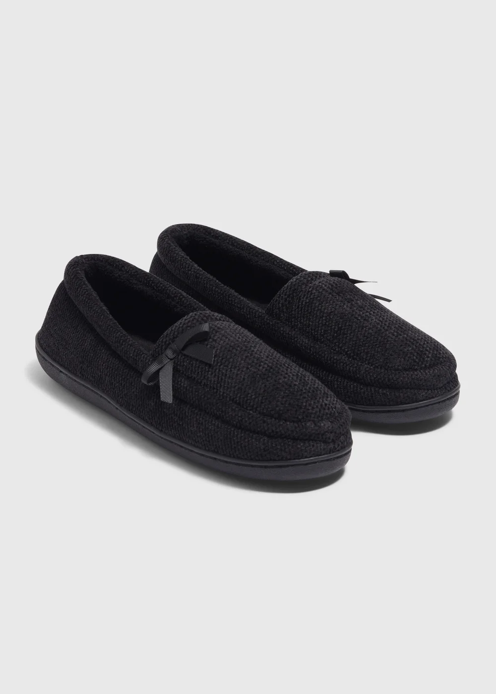 Black Velour Mule Slippers - 3 Image 1