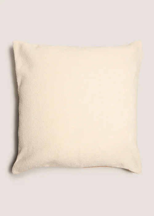 Monochrome Tan Stitched Cushion Image 2
