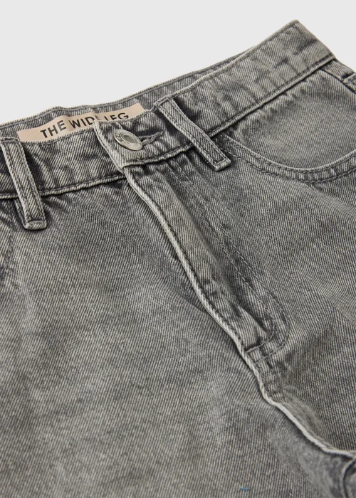 Girls Grey Wide Leg Jeans (7-15yrs) - 7 Yrs Image 2