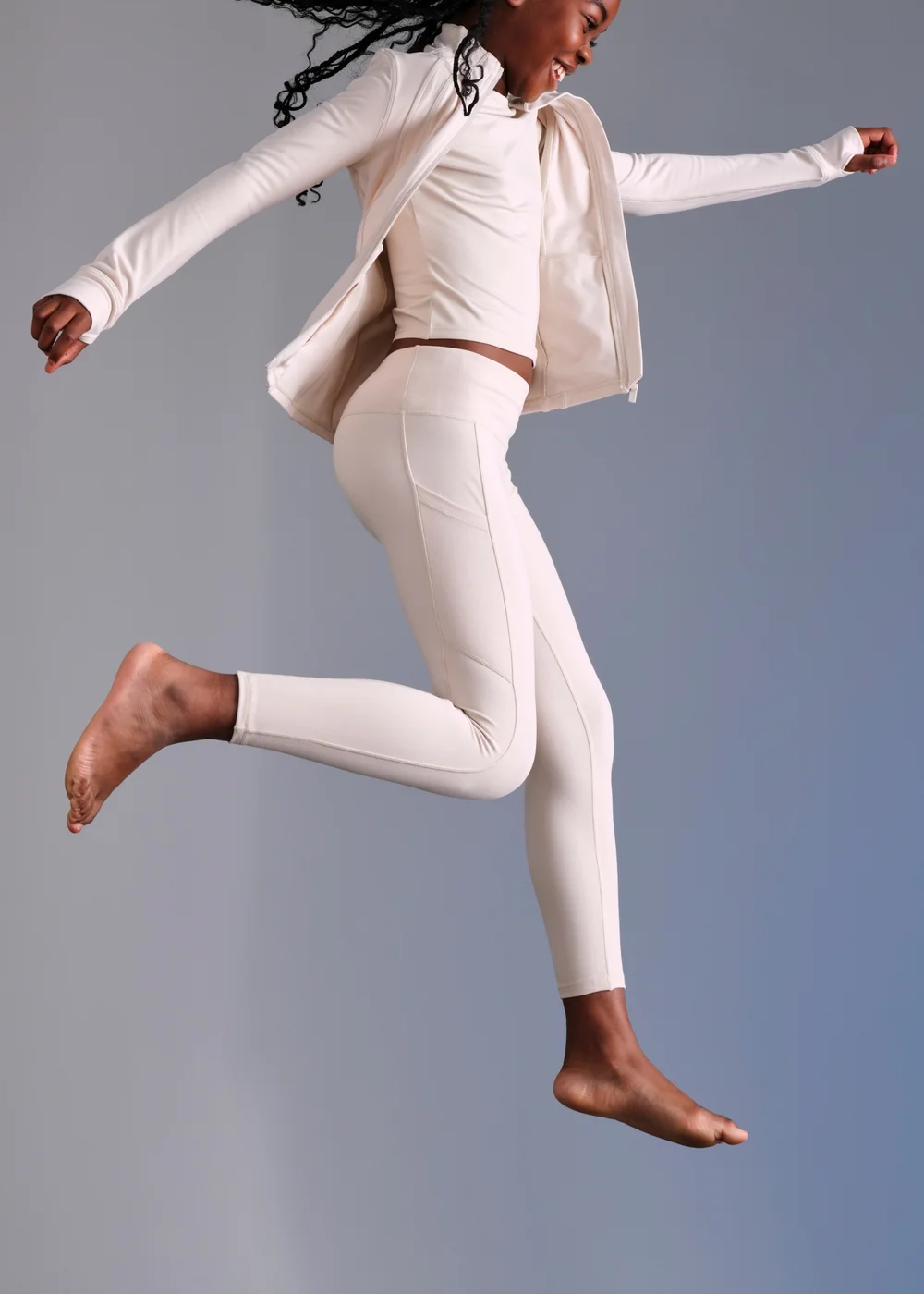 Souluxe Girls Cream Soft Touch Leggings (7-15 Yrs) - 7 Yrs Image 2