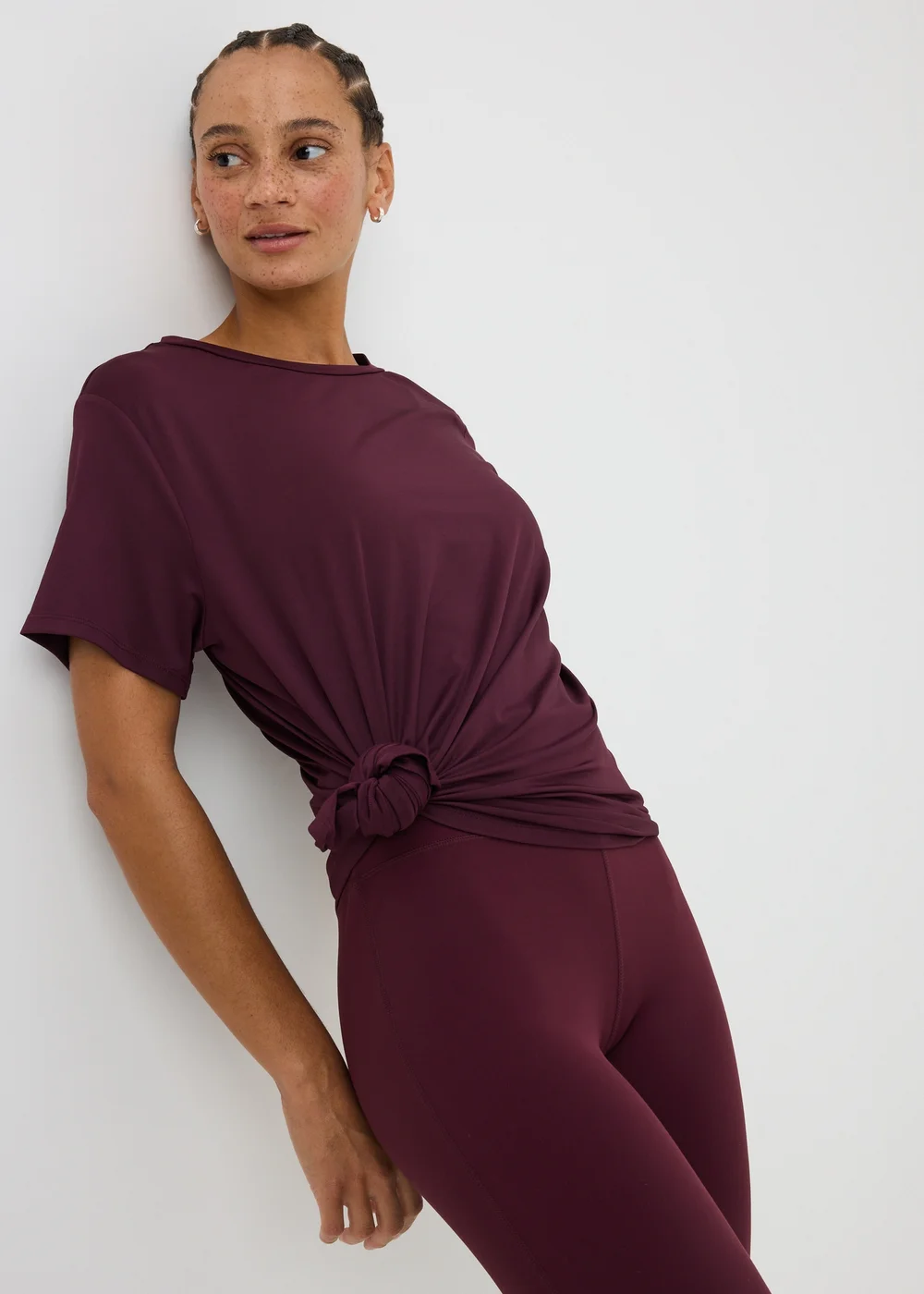 Burgundy Longline T-Shirt - S Image 1