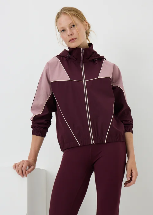 Souluxe Burgundy Piped Running Jacket - M Image 1