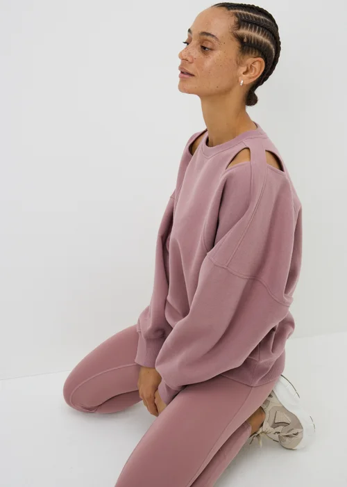 Souluxe Mauve Cut Out Sweatshirt - M Image 1