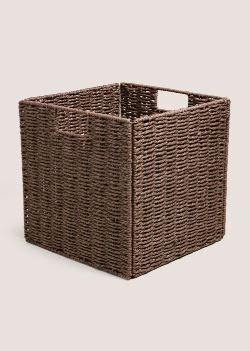 Chocolate Paper Rope Foldable Storage Box Image 1