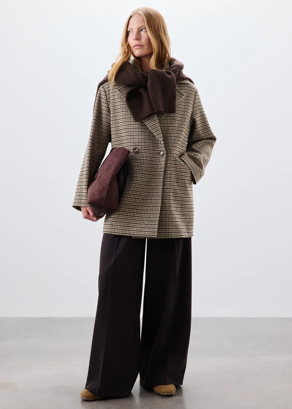 Brown Check Overcoat - 8 Image 1