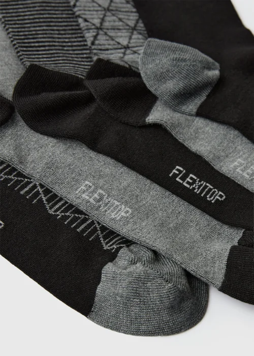 5 Pack Black Diamond Flexi Top Socks - 6-8.5 Image 2