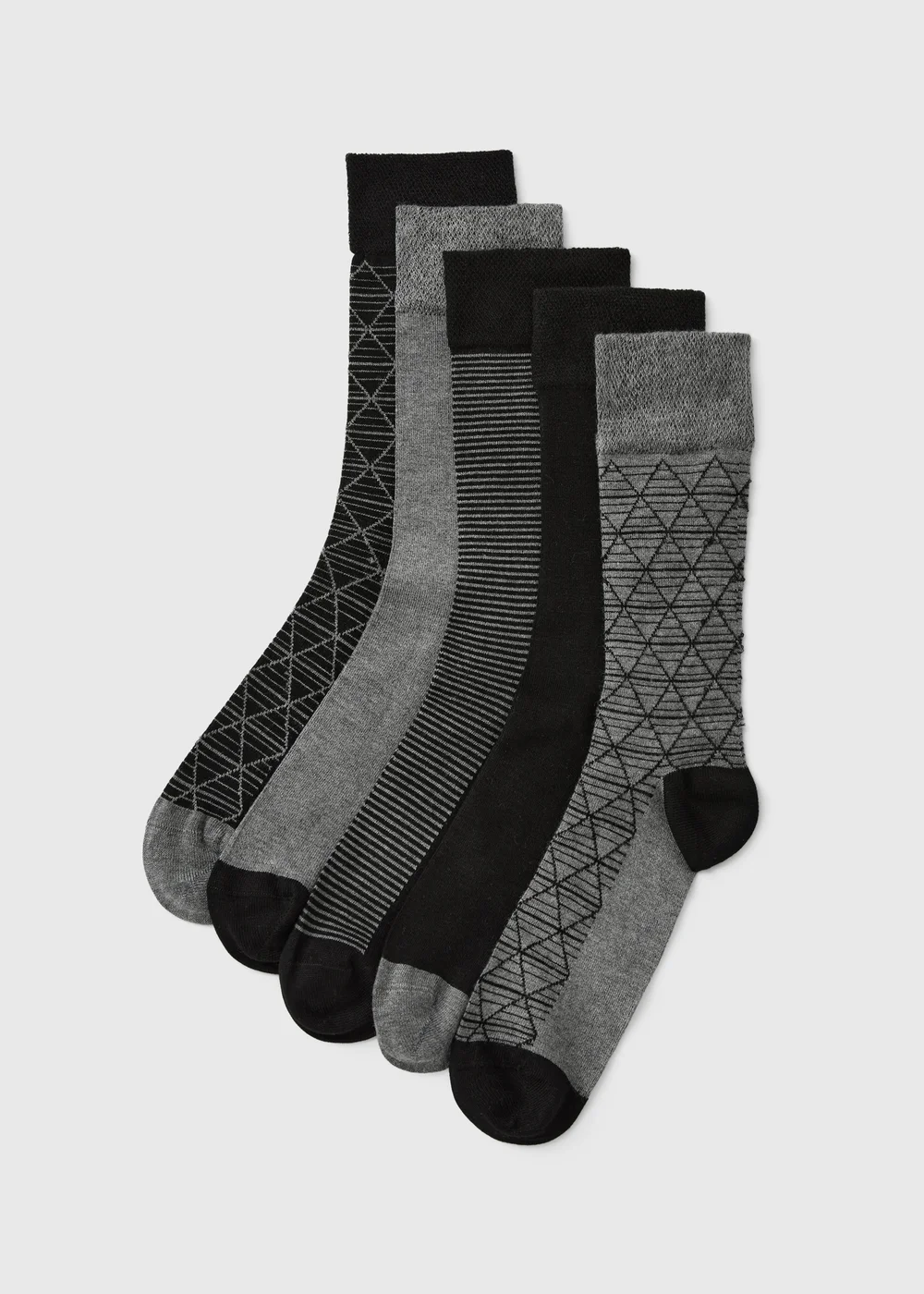 5 Pack Black Diamond Flexi Top Socks - 6-8.5 Image 1