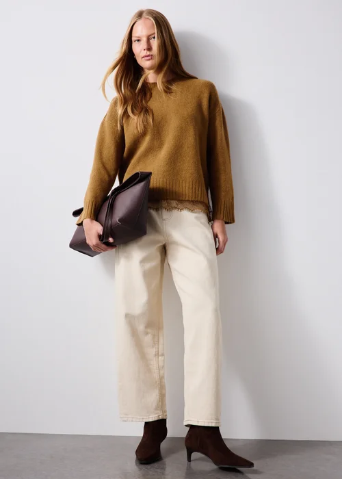 Ginger Lace Hem Knitted Jumper - XS Image 2