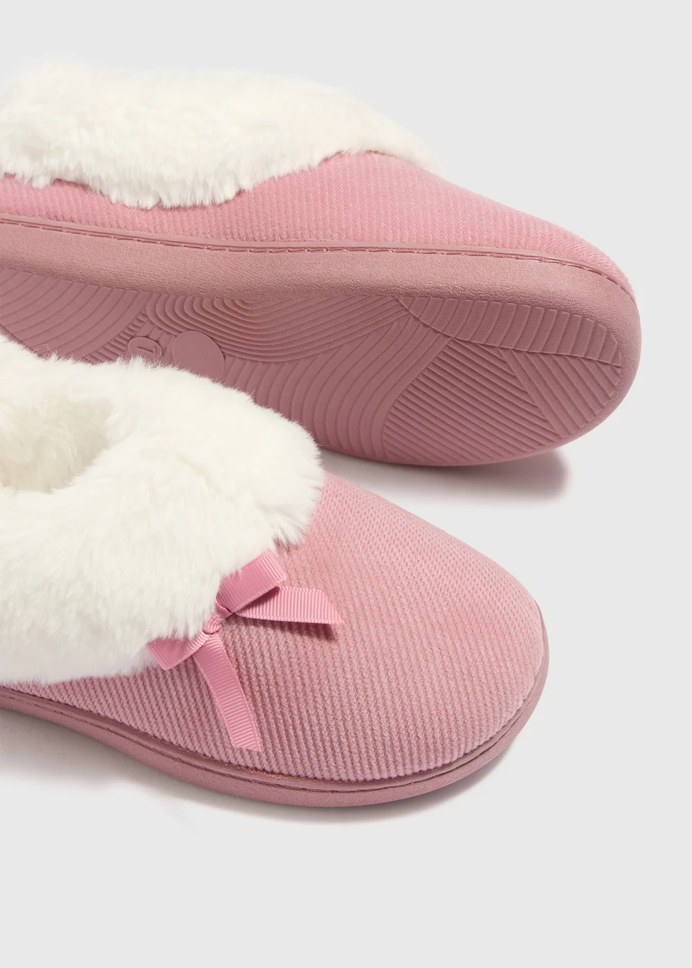 Pink Faux Fur Trim Mule Slipper - 3 Image 2