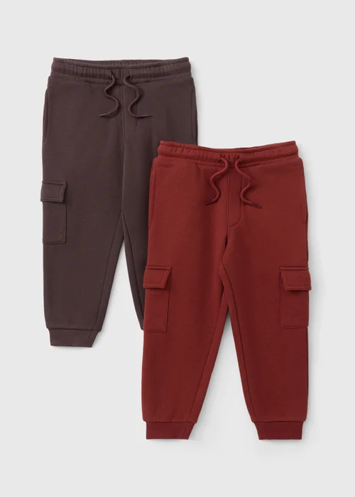 2 Pack Boys Cargo Joggers (1-8 Yrs) - 1-1.5 Yrs Image 1