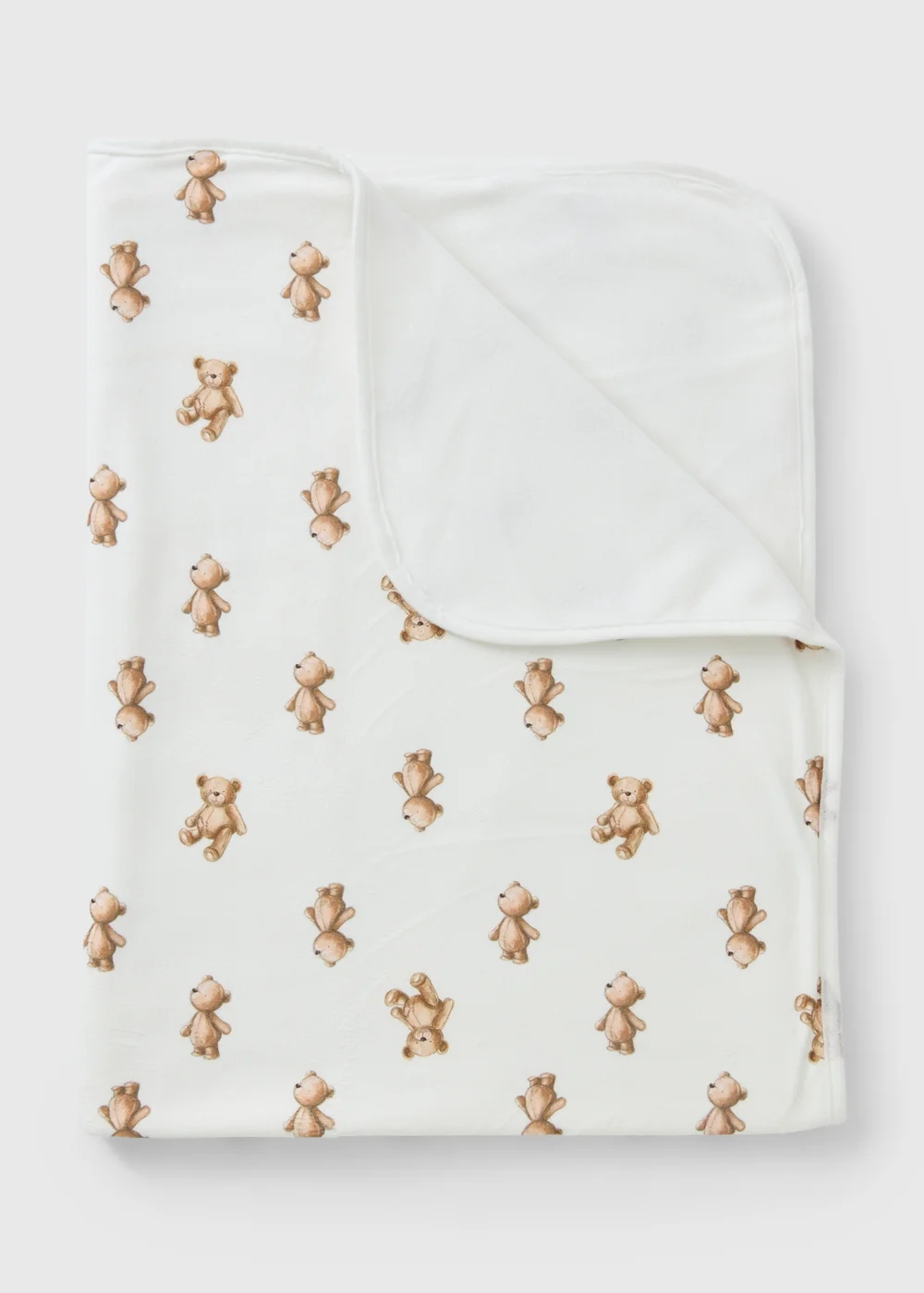 Baby Cream Bear Print Shawl Blanket - One Size Image 2