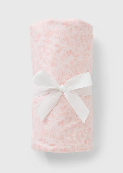Baby Pink Swan Print Shawl Blanket - One Size Image 1