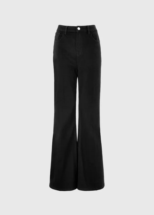 Black Flared Leg Jeans - 24/L29 Image 5