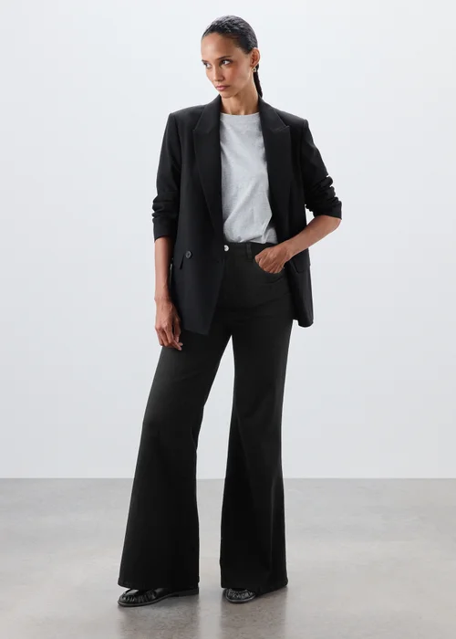 Black Flared Leg Jeans - 24/L29 Image 1