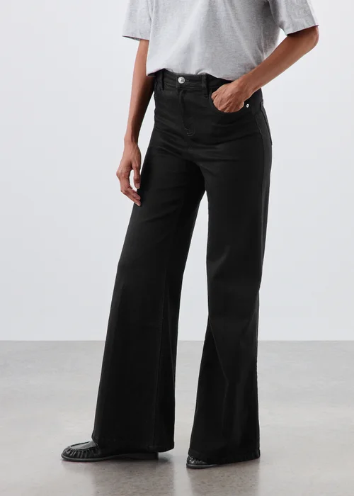 Black Flared Leg Jeans - 24/L29 Image 3