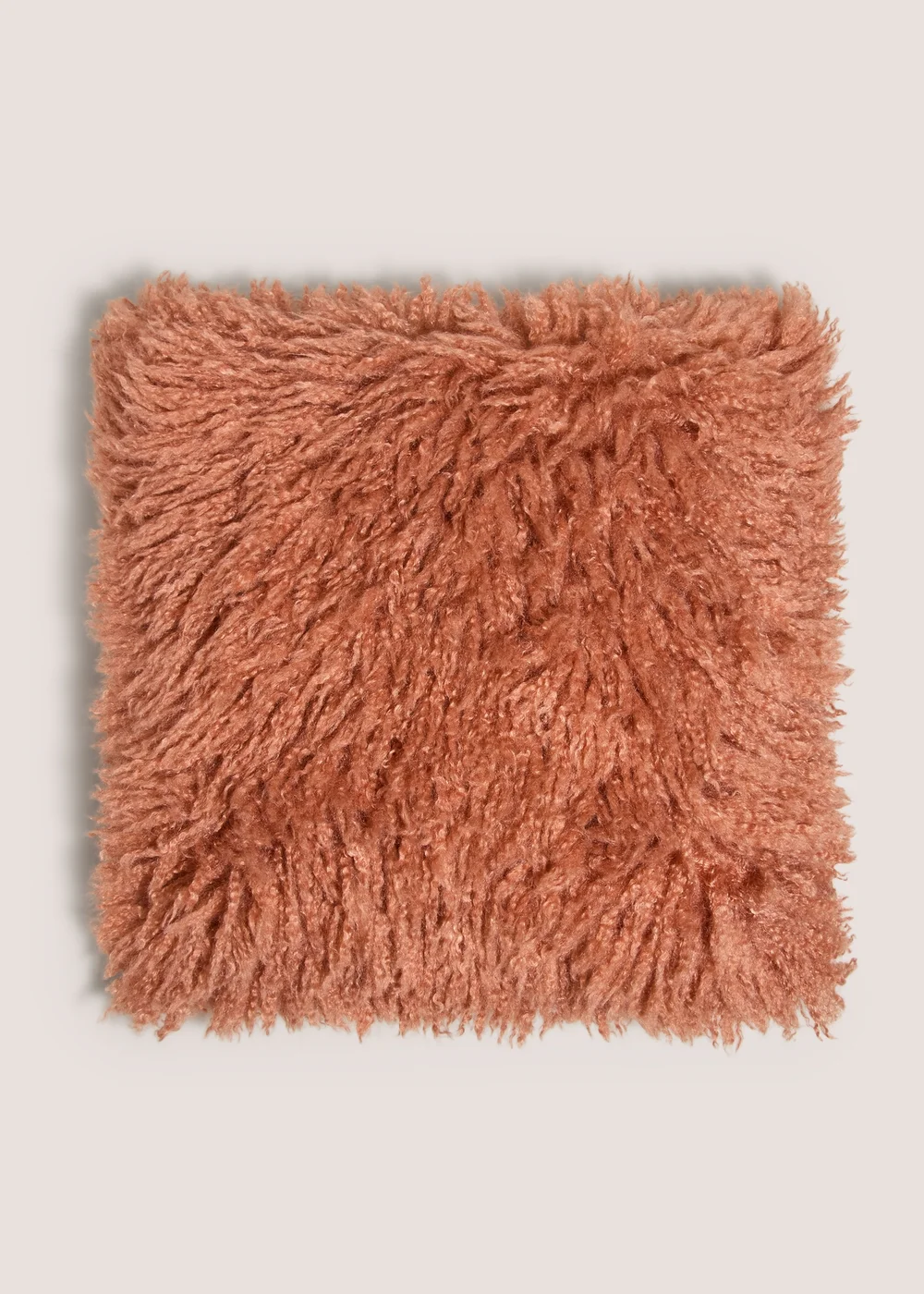 Orange Faux Fur Cushion Image 1