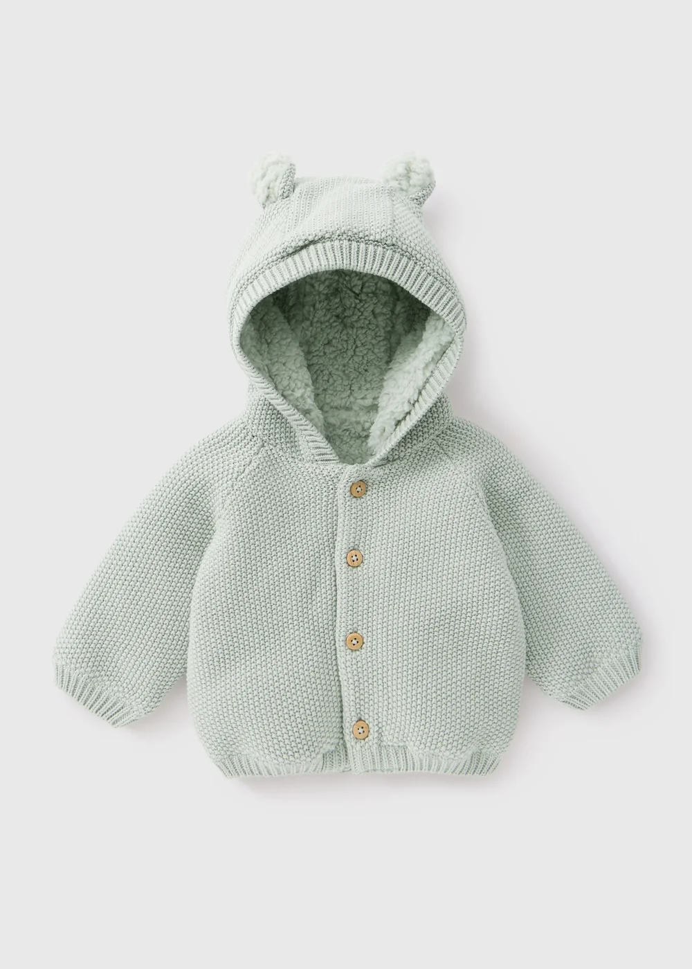Baby Sage Borg Lined Cardigan (0-23mths) - Up to 1 Month Image 1