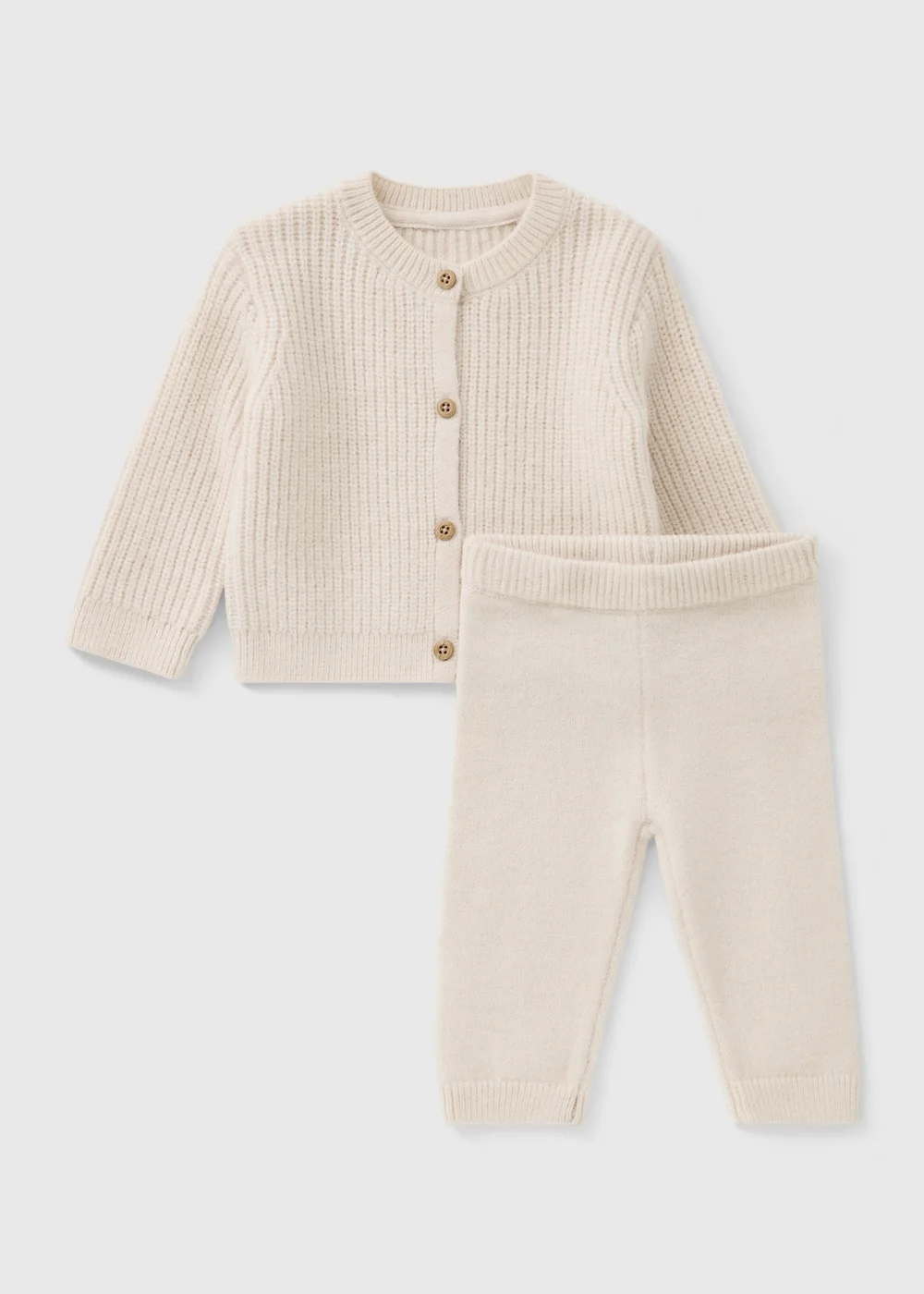 Baby Cream Knitted Top & Trouser Set (0-23mths) - Up to 1 Month Image 1
