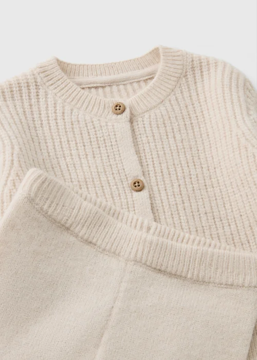 Baby Cream Knitted Top & Trouser Set (0-23mths) - Up to 1 Month Image 2