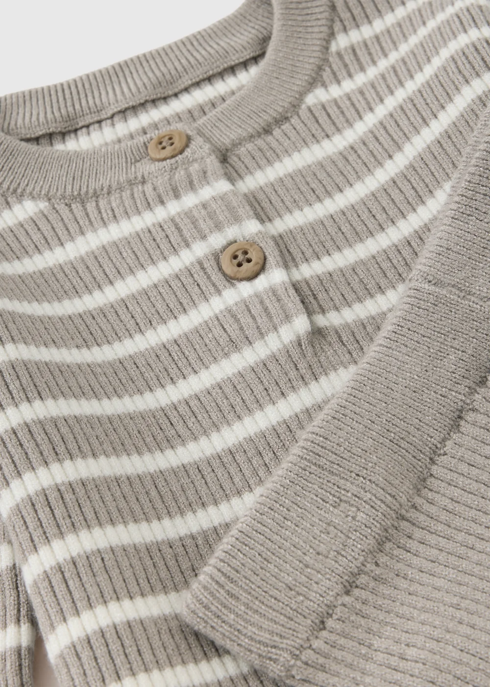 Baby Brown Knitted Stripe Top & Trouser Set (0-23mths) - Up to 1 Month Image 2