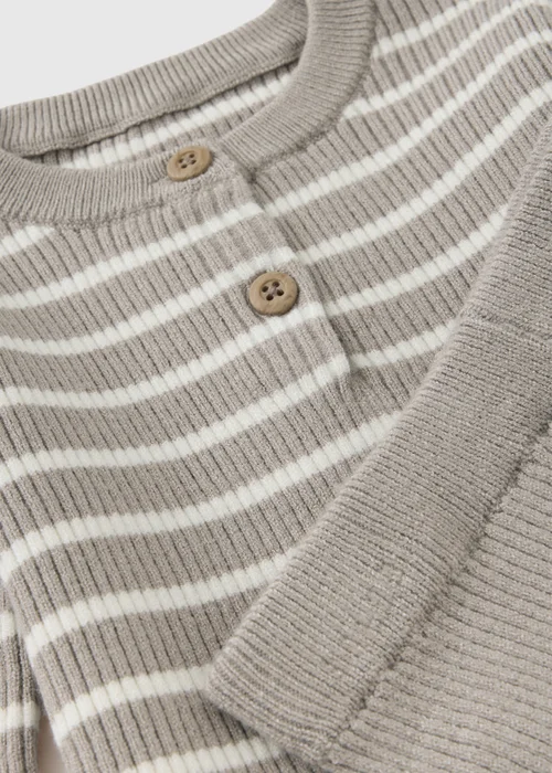 Baby Brown Knitted Stripe Top & Trouser Set (0-23mths) - Up to 1 Month Image 2