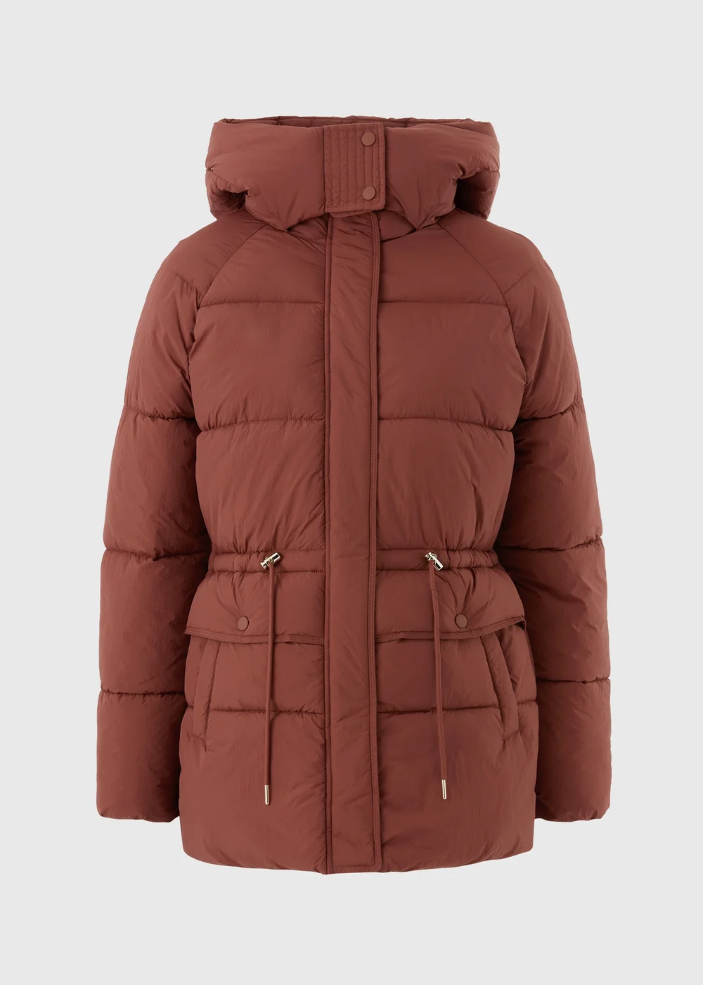 Terracotta Padded Mid-Length Coat - S Image 4