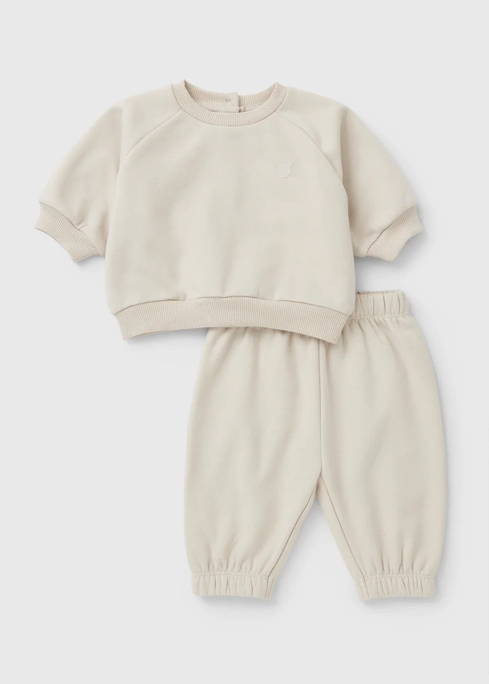 Baby Cream Sweatshirt & Jogging Bottom Set (0-23mths) - Up to 1 Month Image 1
