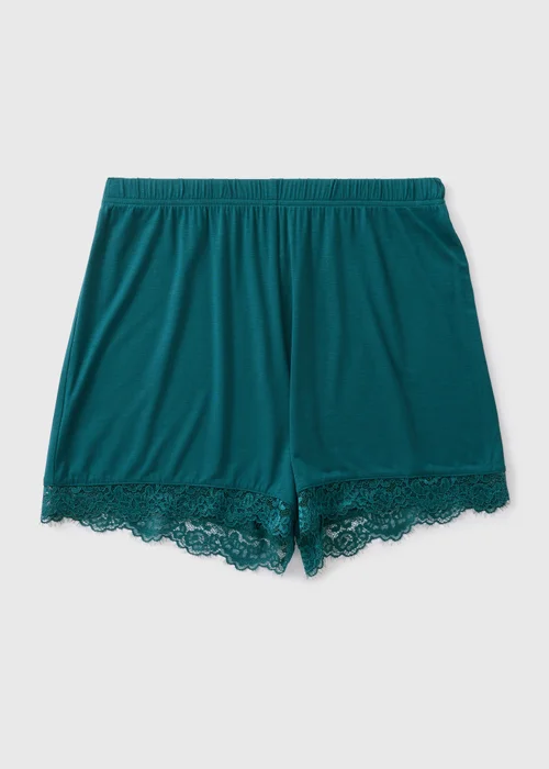 Teal Lace Pyjama Shorts - XS Image 3