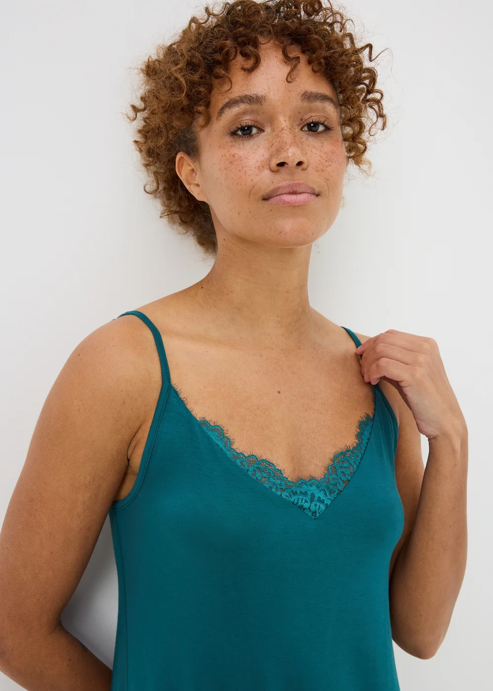 Teal Lace Chemise Nightie - XS Image 1