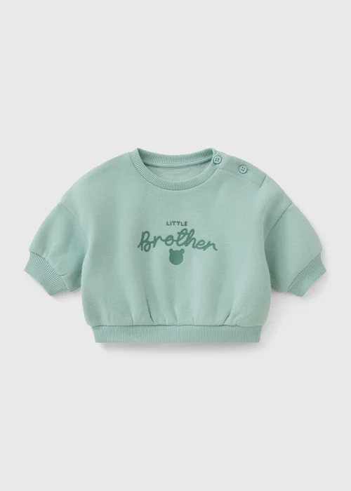 Baby Blue Little Brother Sweatshirt (0-23mths) - Up to 1 Month Image 1
