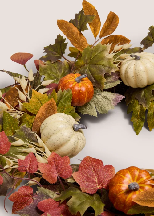Orange Autumn Pumpkin Wreath Image 2