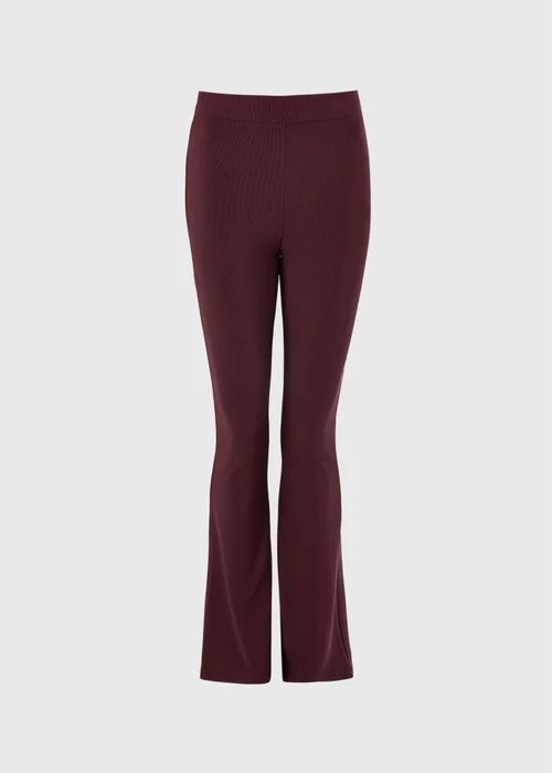 Burgundy Flared Leggings - 8 Image 3