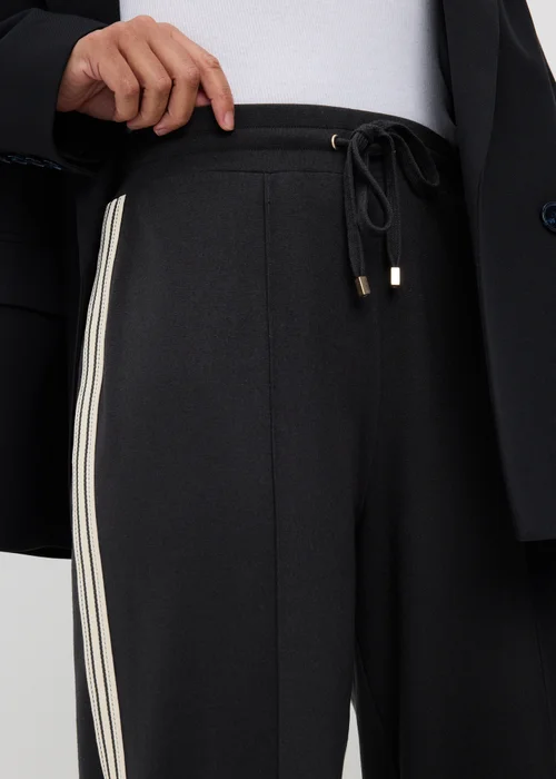 Black Side Stripe Ponte Tapered Trousers - 8 Image 3