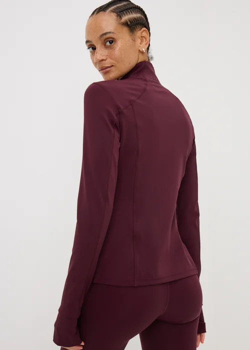 Souluxe Burgundy Funnel Neck Zip Through Sports Jacket - 8 Image 2