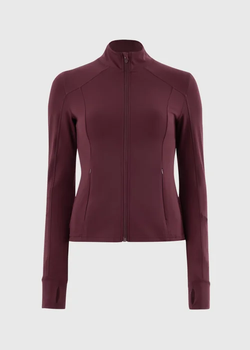 Souluxe Burgundy Funnel Neck Zip Through Sports Jacket - 8 Image 4