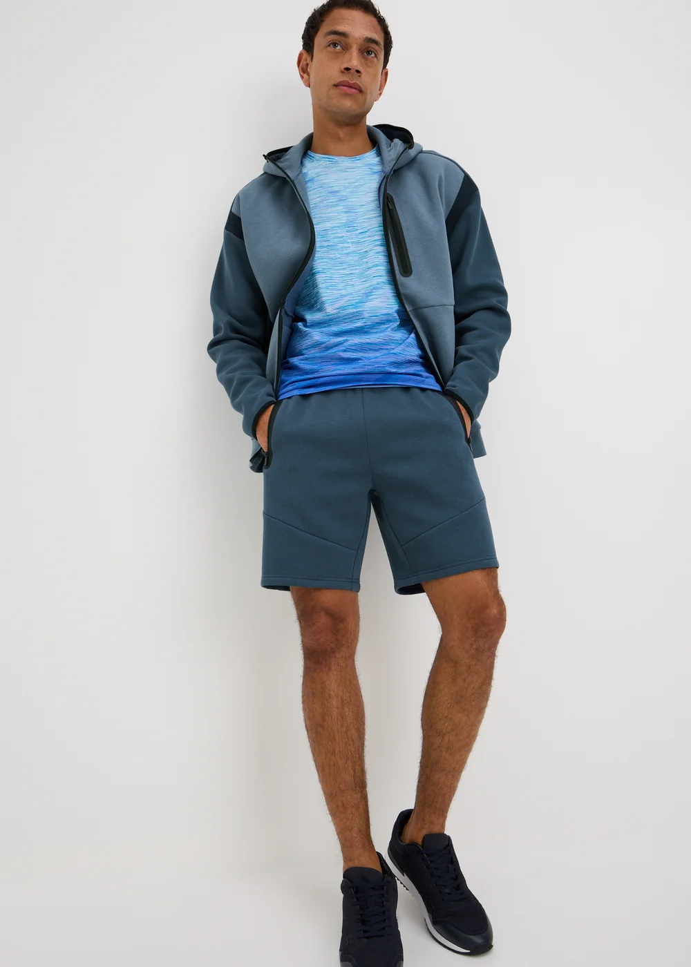 Souluxe Blue Panel Co Ord Jogger Shorts - XS Image 1