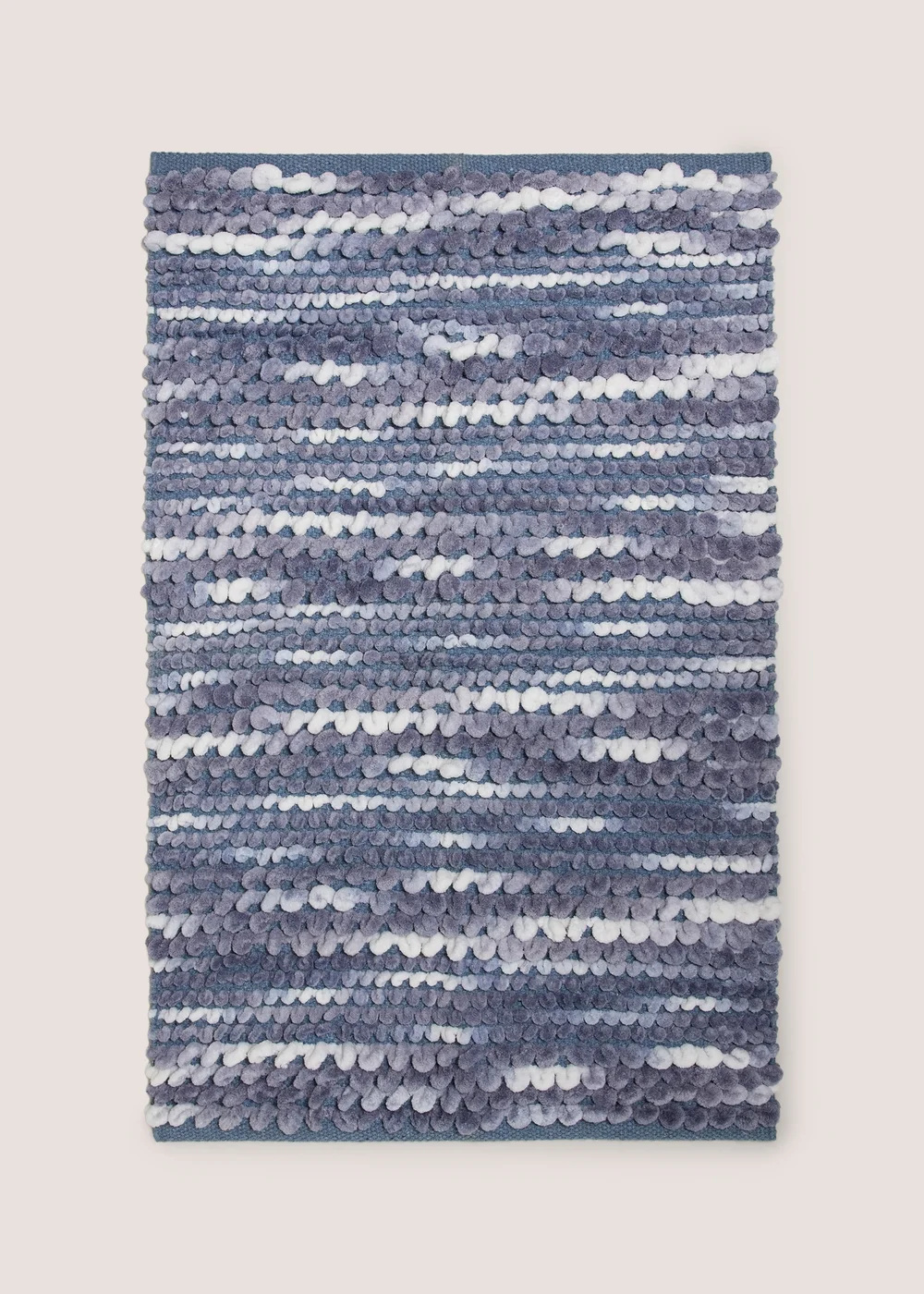 Blue Chenille Marl Bath Mat Image 1