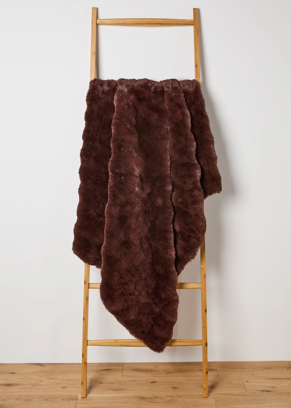 Brown Bubble Faux Fur Throw Image 1