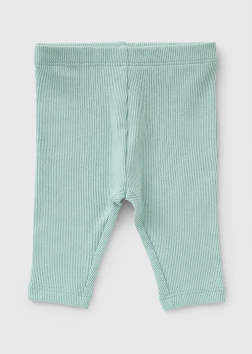 Baby Light Blue Ribbed Legging (Newborn-23mths) - Up to 1 Month Image 1