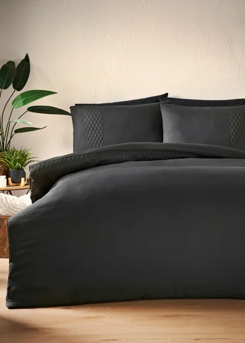 Black Pinsonic Duvet Set - Single Image 1