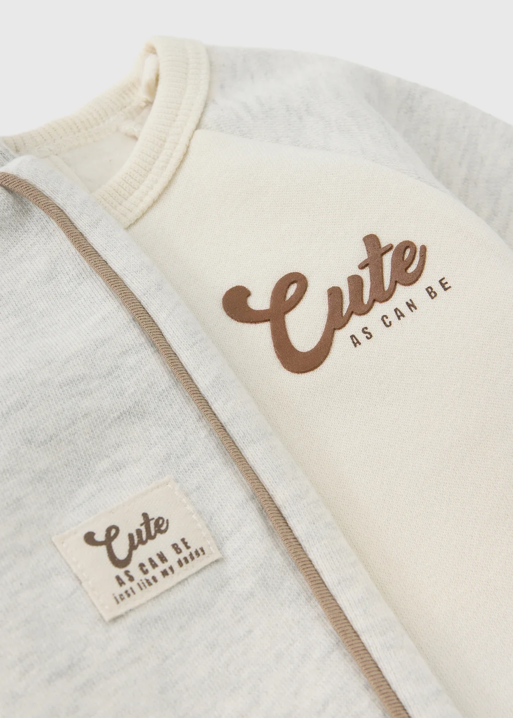 Baby Oatmeal Top & Jogging Bottom Set (0-23mths) - Up to 1 Month Image 2
