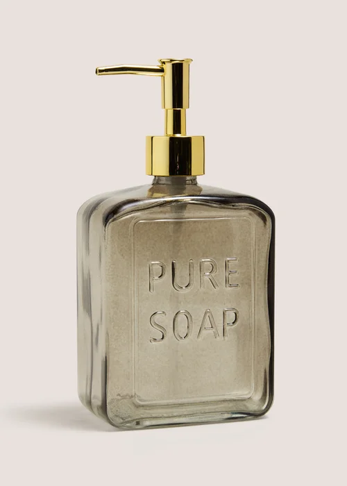 Amber Glass Soap Dispenser Image 2