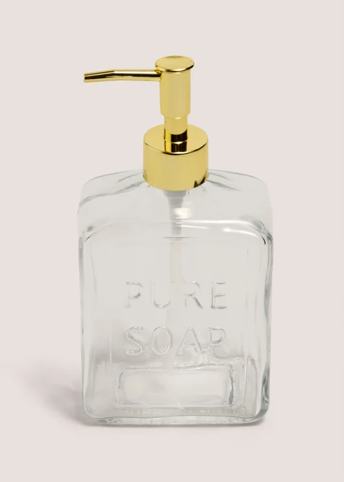 Clear Glass Soap Dispenser Image 1