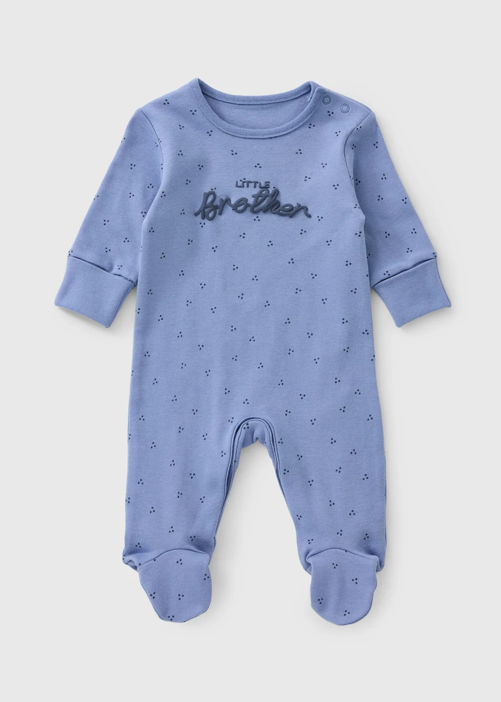 Baby Blue Little Brother Sleepsuit (0-18mths) - First Size Image 1