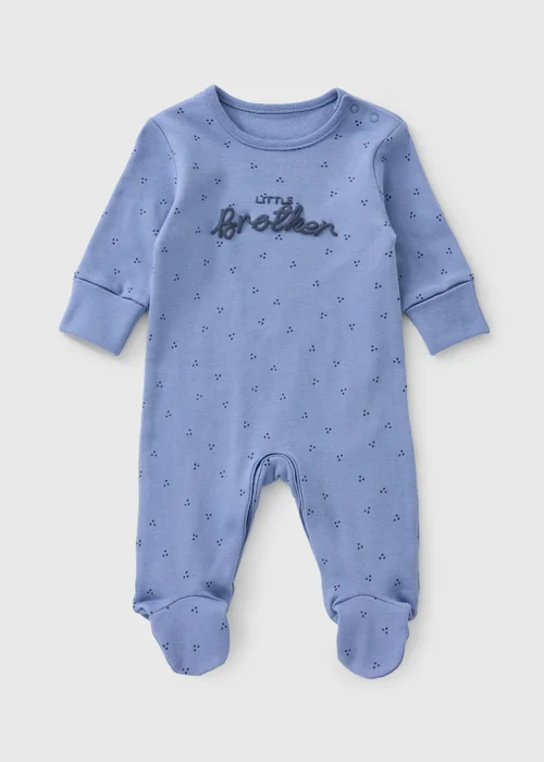 Baby Blue Little Brother Sleepsuit (0-18mths) - First Size Image 1