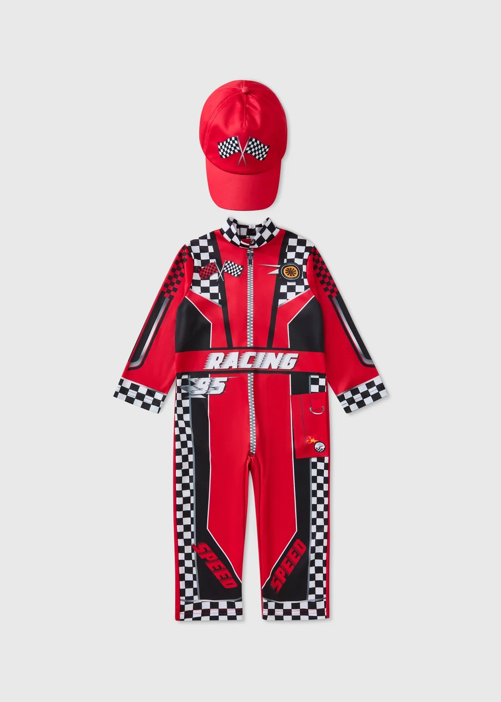 Boys Red Race Car Driver Costume (2-9yrs) - 6-7 Yrs Image 1